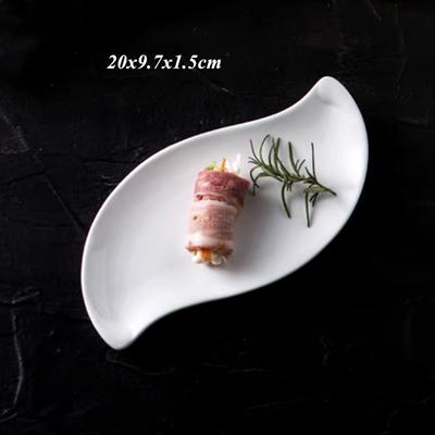 Ceramic Dinner Plate Irregular Dessert Plate Cake Dish Salad Plate White Porcelain Kitchen Tableware