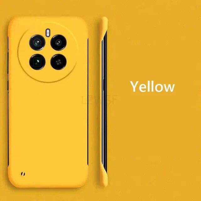 

Безрамный тонкий кожаный матовый жесткий чехол для задней панели из ПК для Realme 12 Pro Plus Realme12 Pro + Plus 5G ярких цветов без полей, противоударный бампер For Realme 12 Pro жёлтый
