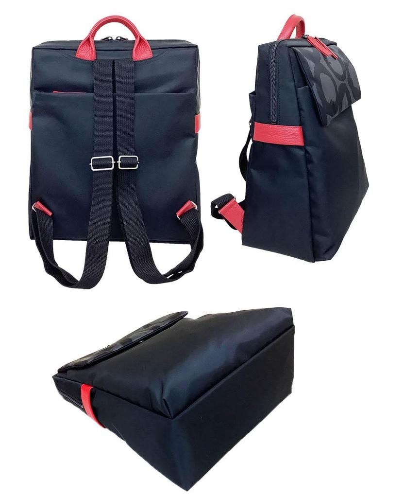 [HARUBE] Kyoto Naniwaya Nylon Lightweight A4 Size Backpack, Artisan Dyed, Beautiful Design, Women's #E6-681 [Circle] (Gray x Titanium)