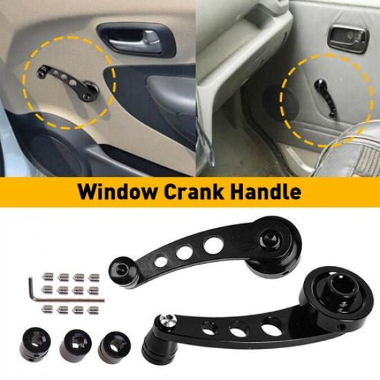 2 PCS Black Aluminum Car Billet Manual Crank Handles Window Car Auto Accessories