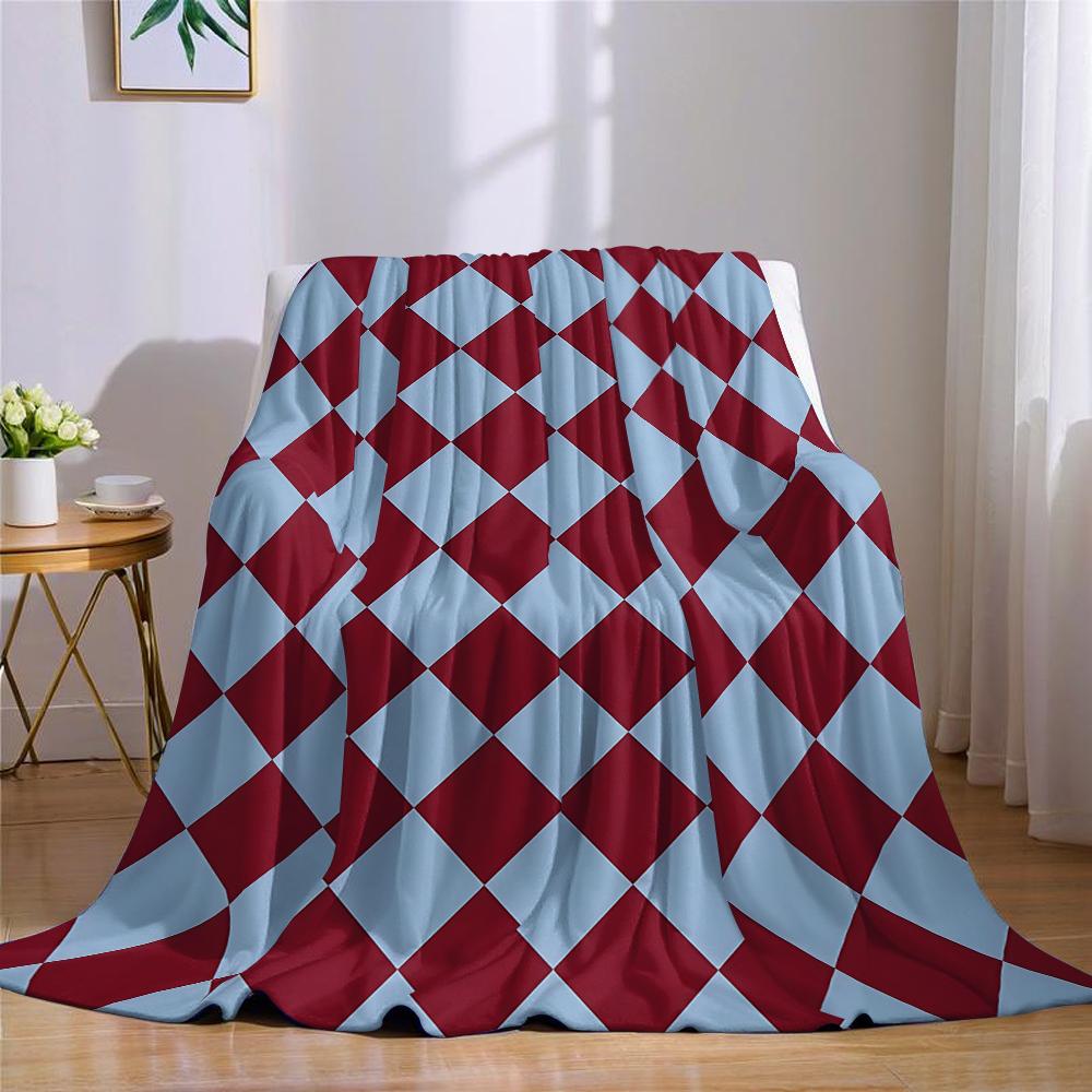 Harlequin Check Flannel Blanket Warm Soft Halloween Christmas Couch Warm Cozy Decorative Decor Gift For All Season