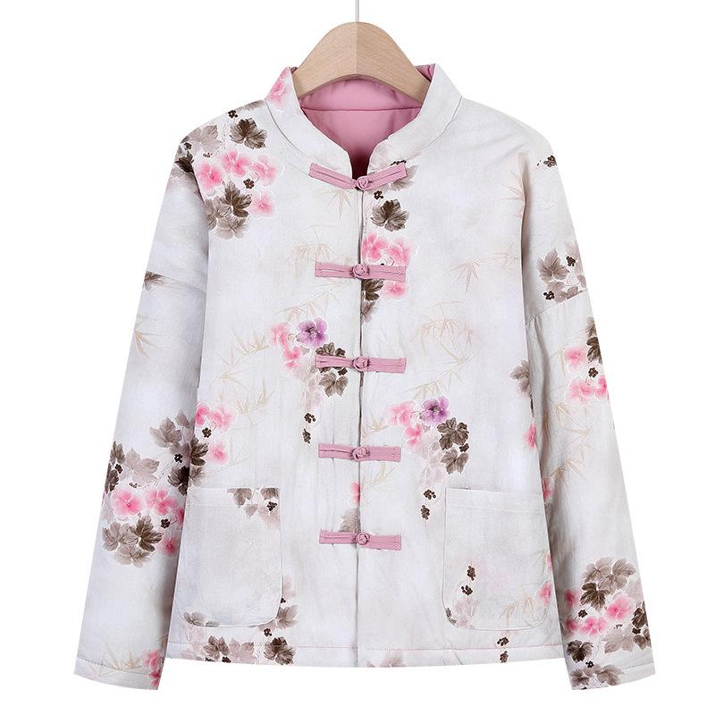 Women's Winter Thickened Warm Cotton Padded Jacket - Chinese Style Loose Outerwear for Middle-Aged and Elderly