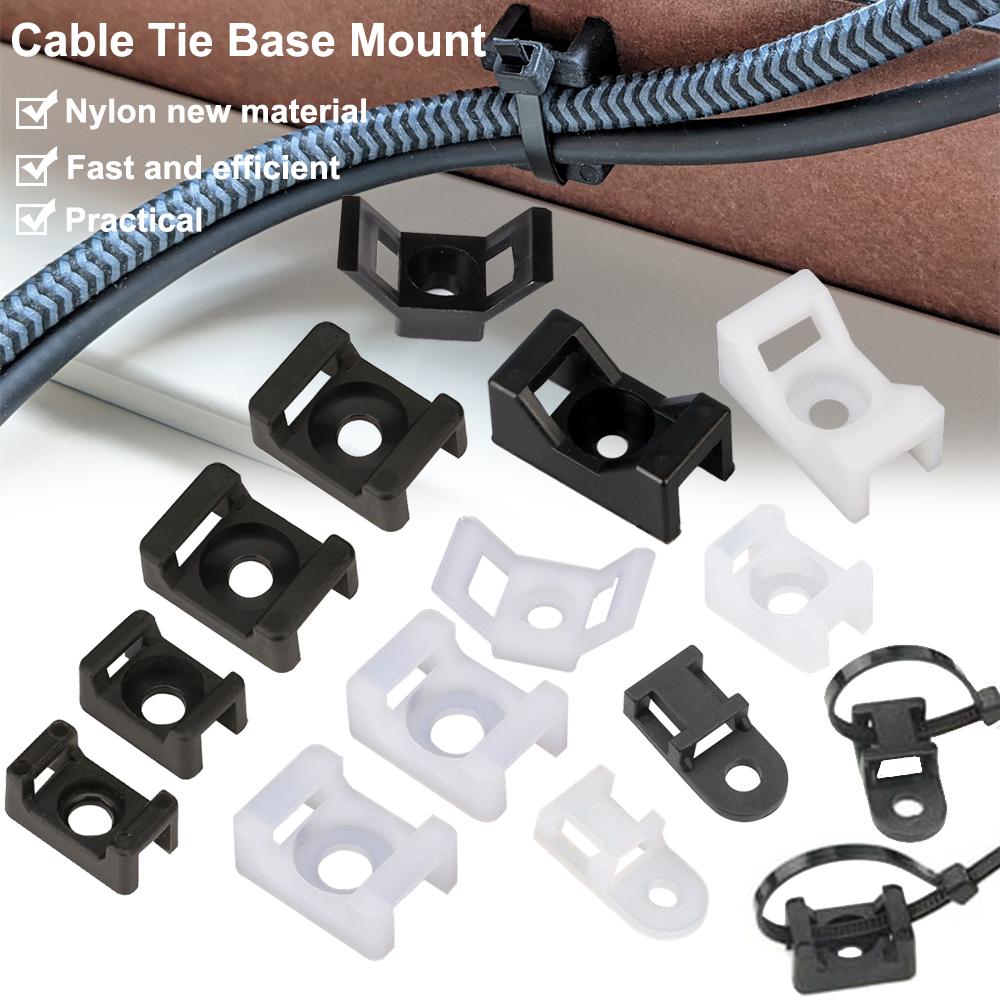 Saddle Cable ties base mount holder Wire Fixing Clamp Screw Holes mounter HC-0~ HC-7,HC-1S~HC~2S, Cable and Wire management cable organizer