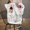 Autumn Embroidery Warm Hoodie Sweatshirt Women New Loose Coat Sweatshirt Outwear Hoodies Tops Clothes Hooded Tops Elegant Female Sweatshirts