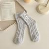 Bowknot Middle Tube Socks Thicken Floor Socks Cute Women's Socks  Winter