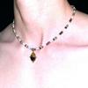 Retro Tigerauge Oval Perlen Choker Halskette mit hochwertigem Naturstein Kristall.