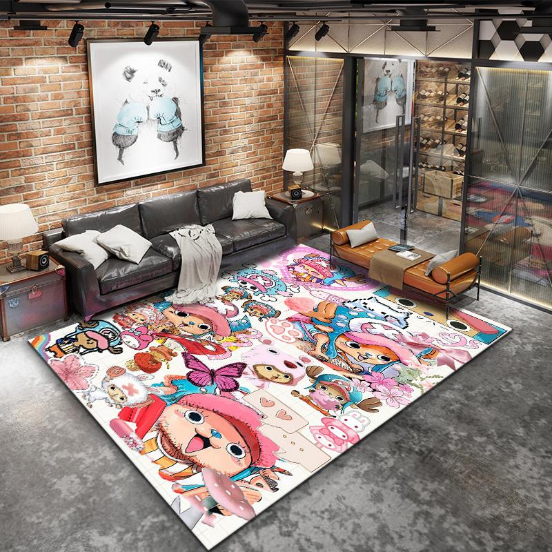 Tony Tony Chopper Teppich für Wohnzimmer Schlafzimmer Zuhause Sofadekoration, rutschfeste Spielmatte für Kinder