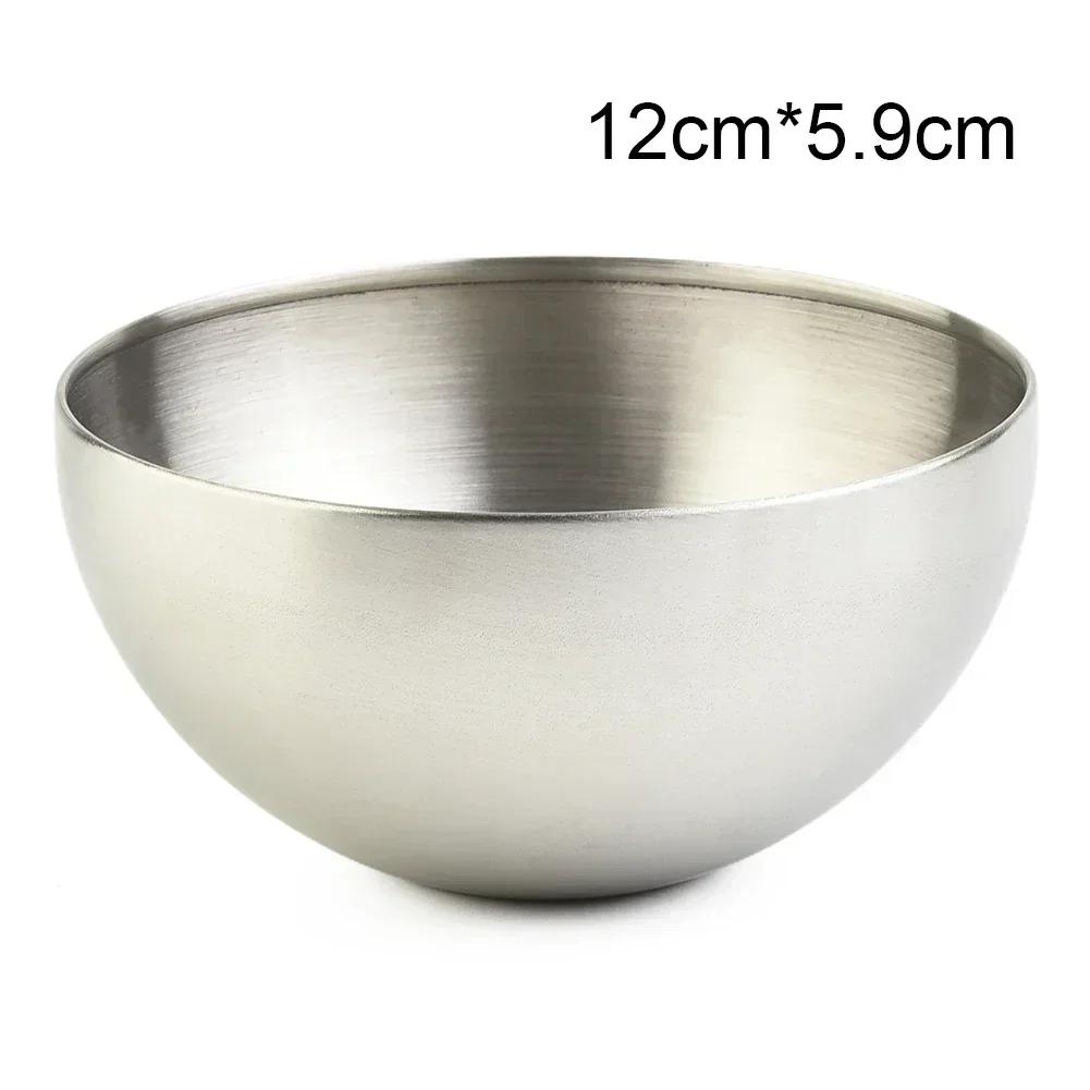 Gold/Silver Stainless Steel Fruit Salad Bowl Soup/Rice/Noodle/Ramen Bowls Kitchen Tableware Utensils Food Container Mixing Bowls