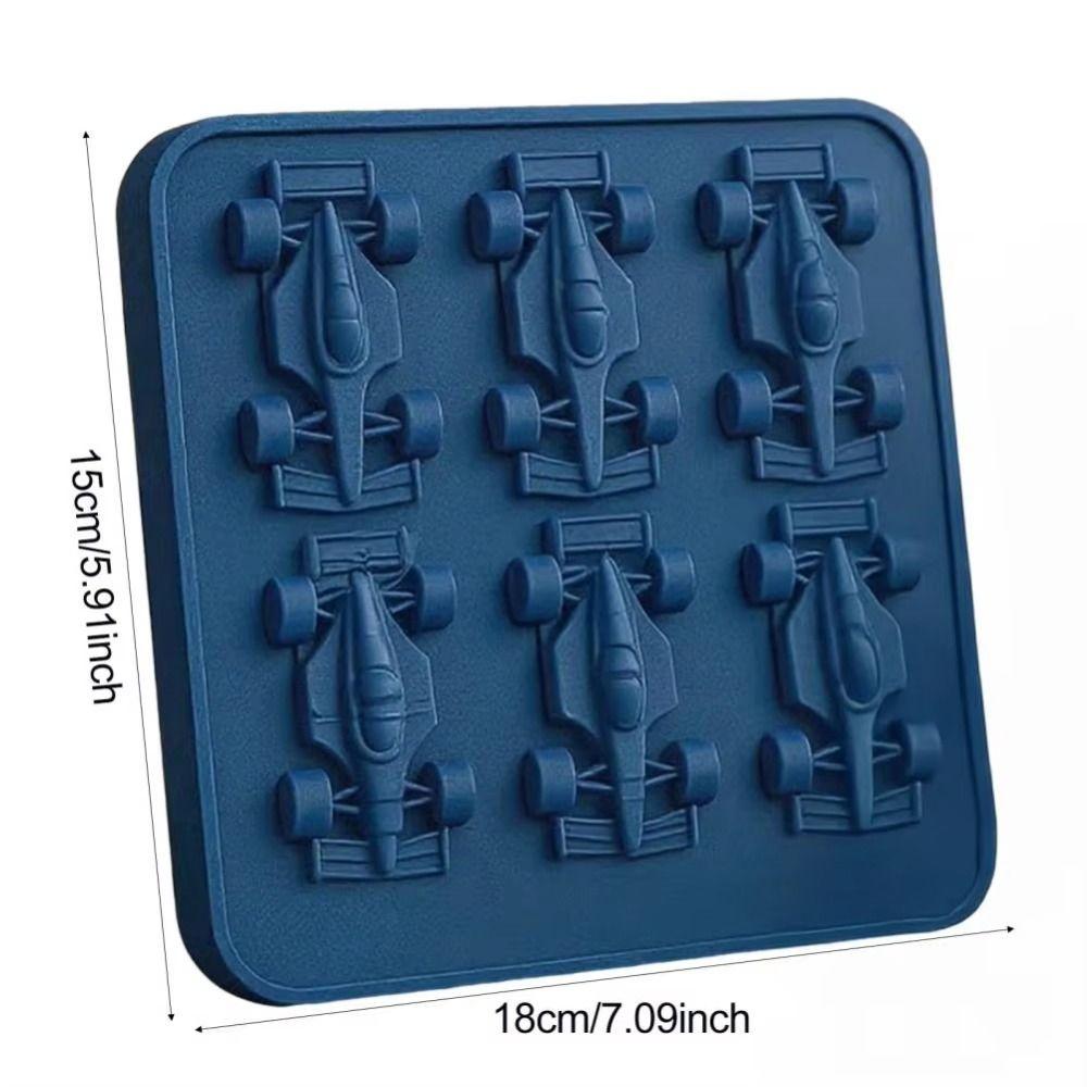 Unique 6-Cavity Racing Car Ice Mold Silicone Food-Grade Ice Ball Mold Easy Release Popsicle Molds for Home Bar Use
