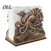 Charming Napkin Holder for Gatherings Rustic Wooden Holder, Octopus/Bird/Goose/Turtle/Black Bear/Elephant Pattern, Compact Tissue Easy To Assemble