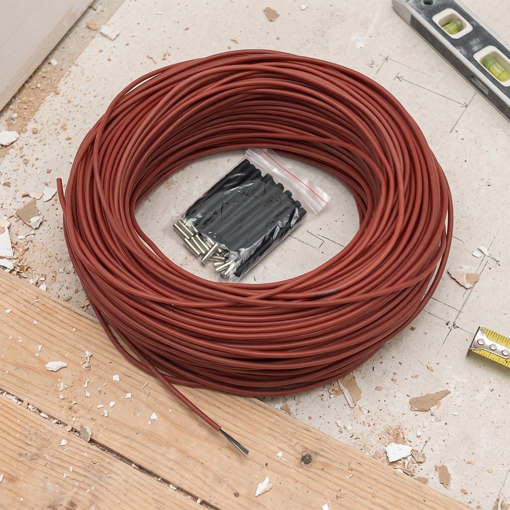 12K Silikonowa Guma Włókno Węglowe Przewód Grzewczy 25W/M Wielordzeniowy Elektryczne Ogrzewanie Podłogowe Kabel Podczerwieni Maks. 200C