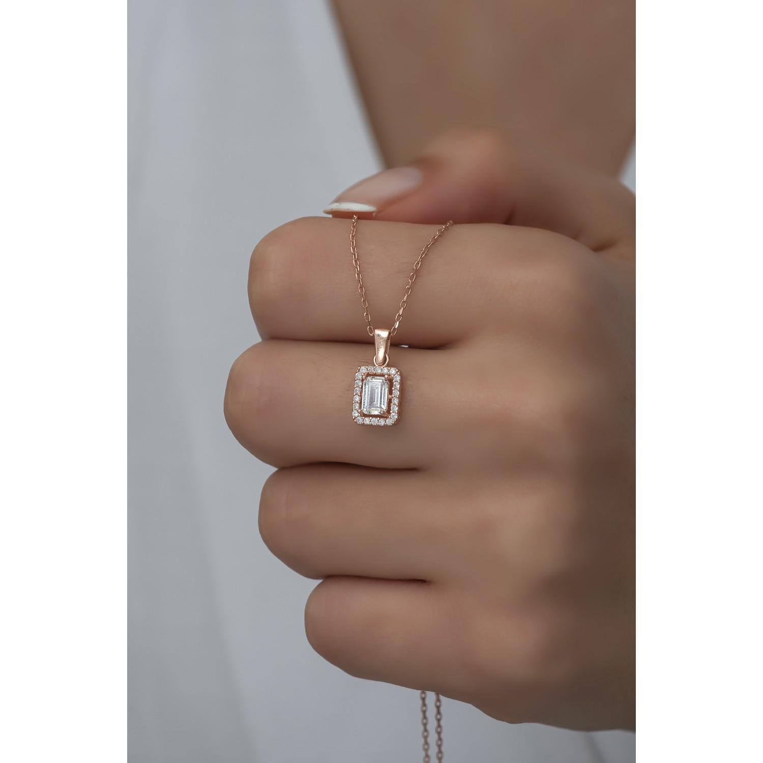 

Ожерелье-пасьянс Роза-багет из стерлингового серебра 925 пробы