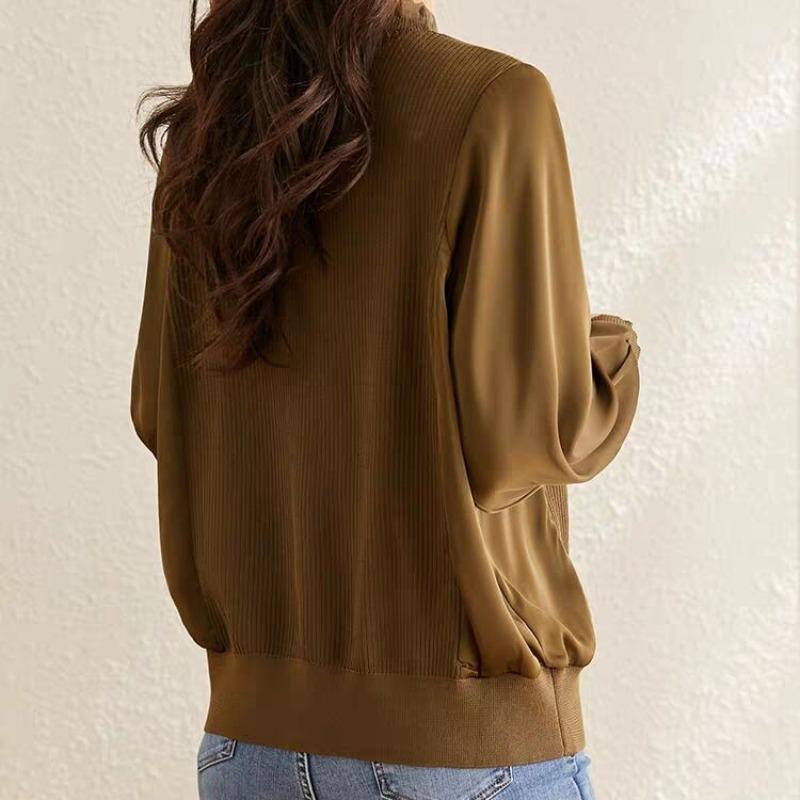 

Женская футболка с V-образным вырезом и длинными рукавами, новая осенняя свободная футболка с кружевной трикотажной подкладкой и рубашкой-темпераментом внутри 2XL