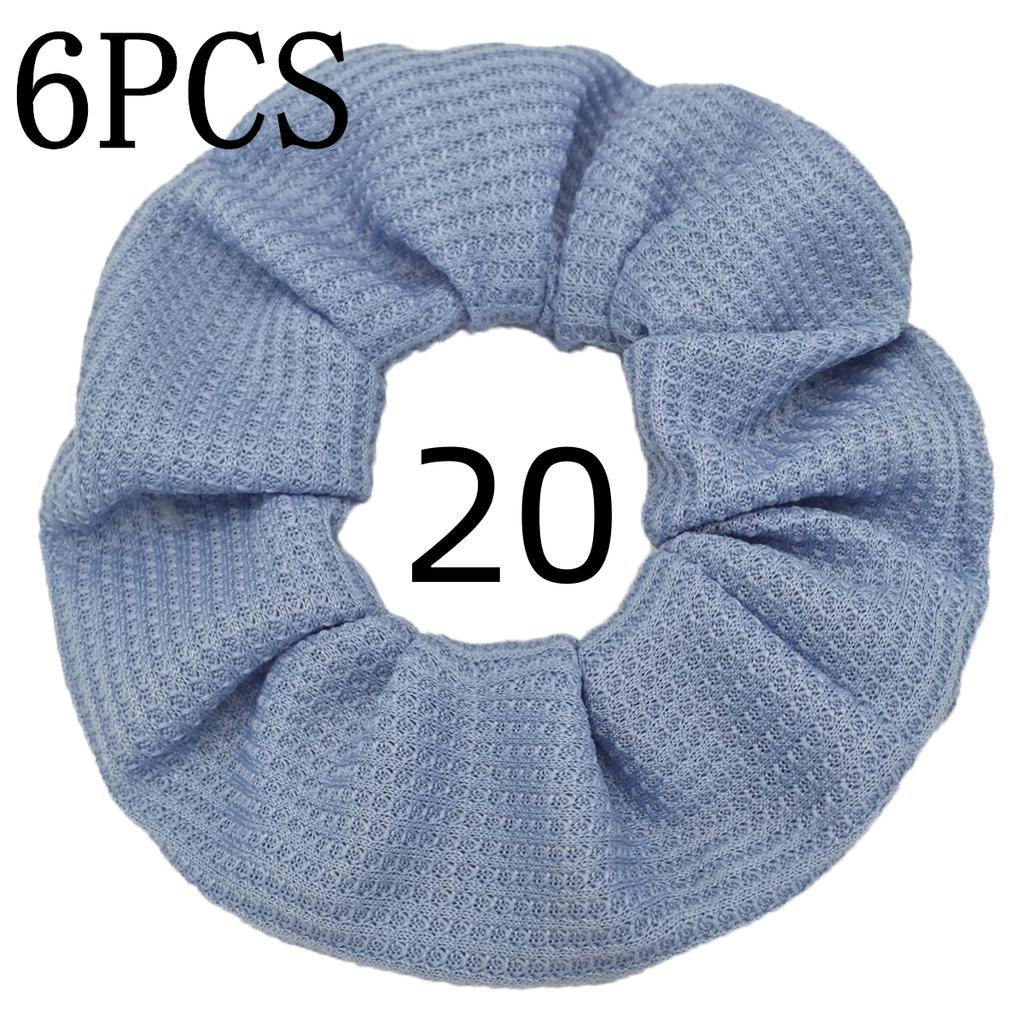 6pcs/lot Candy Color Scrunchies Elastic Hair Band Women Girls Ponytail Holder Rubber Accessories Waffle fabric
