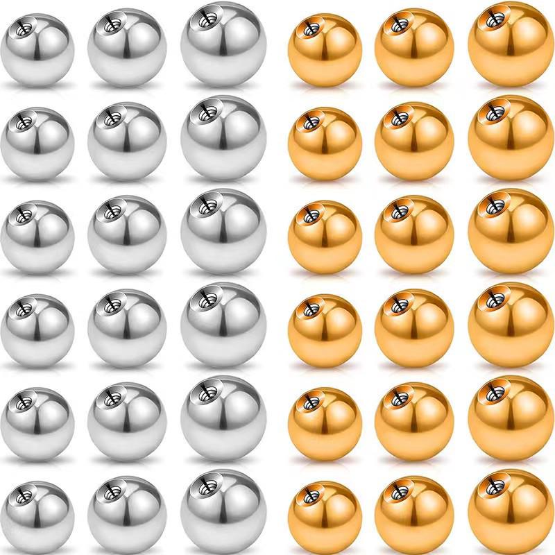 Stainless Steel Threaded Ball Eyebrow, Nose, and Lip Stud Jewelry Accessories.