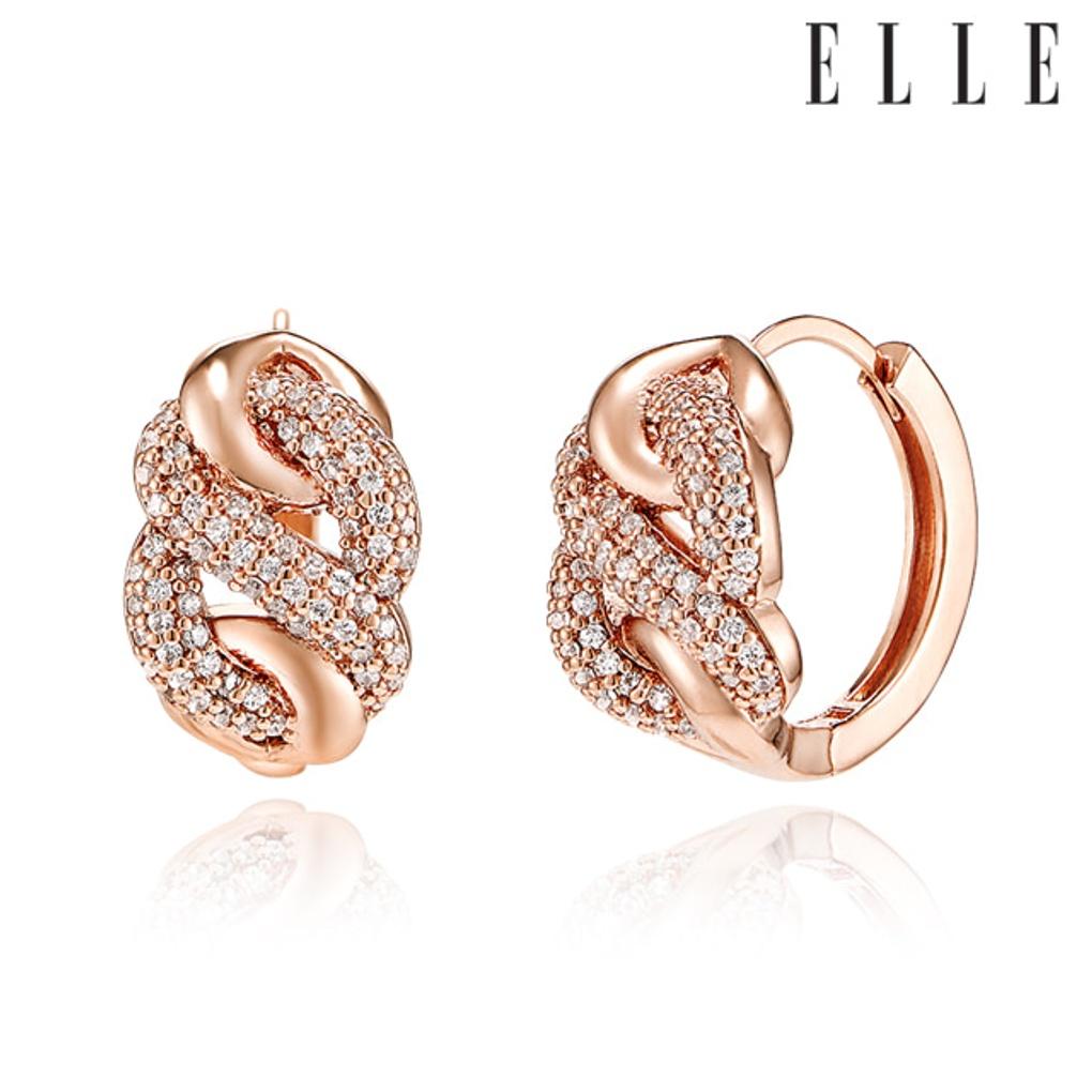 14K Bold Chain One-Touch Earrings (Gold Pin) ELGPEE387