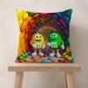 MMs Chocolate Candy Meme  Cushion Cover Pillow Cover Decor Pillowcase Printed Cushion Case for Couch