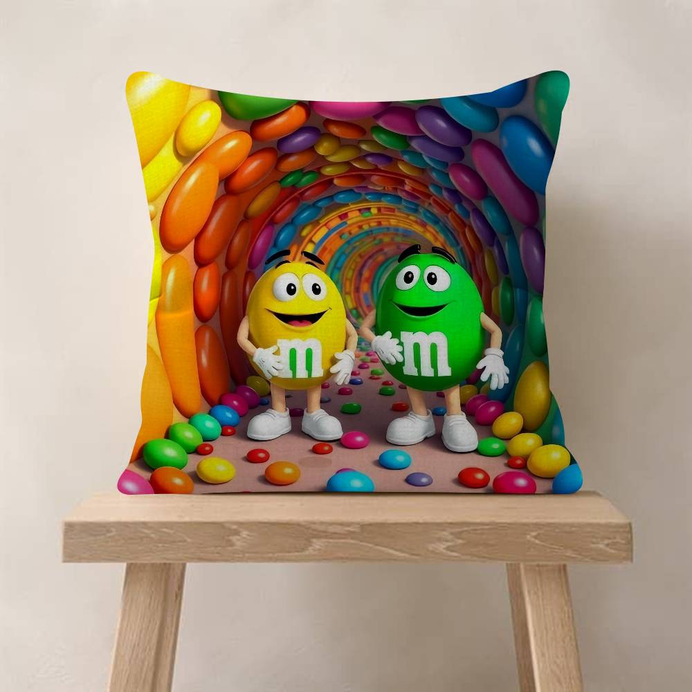 MMs Chocolate Candy Meme Cushion Cover Pillow Cover Decor Pillowcase Printed Cushion Case for Couch