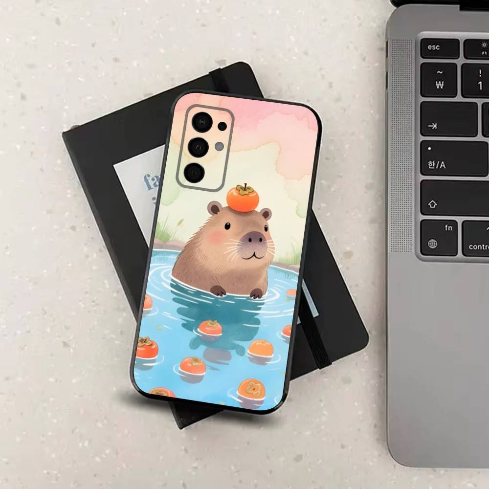 Capybara Painting Cartoon Phone Case For Samsung Galaxy A73,31,8,9,53,32,72,41,J7,52,71,22,Note Soft Black Silicone Cover