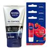 Nivea Men's Cleanser & Star Fruit Love Lip Balm Bundle