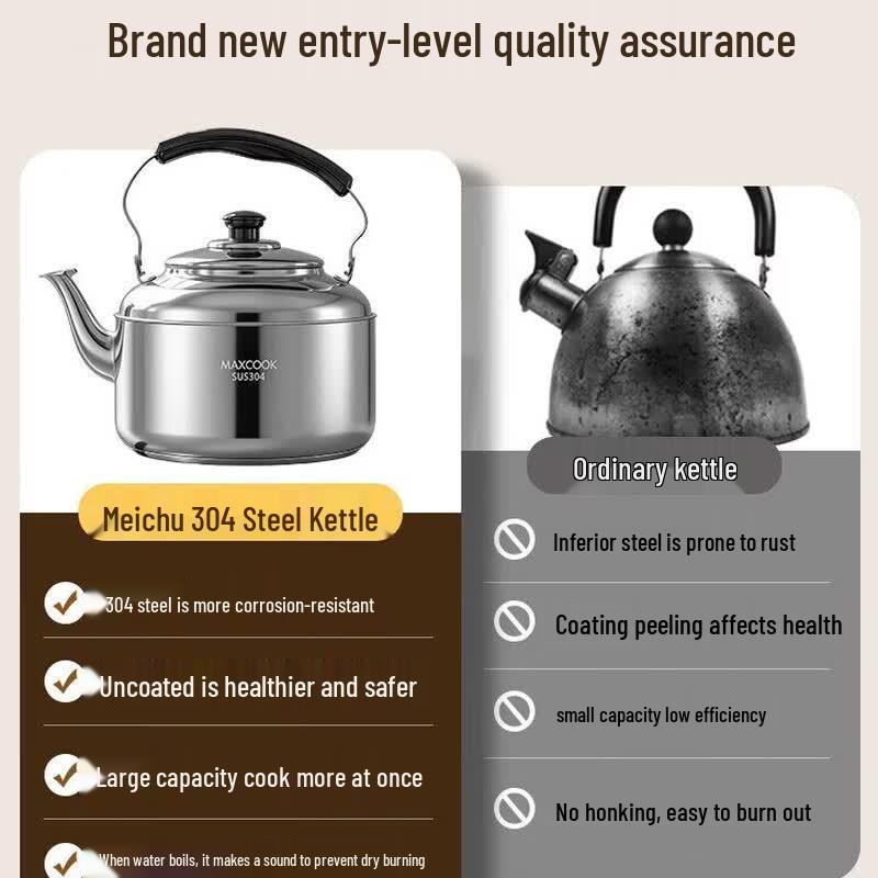 MAXCOOK Elegant Series 304 Stainless Steel Whistling Kettle 6L
