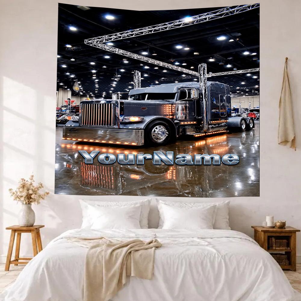 Kw Heavy Trucks Custom Your Name Wall Decor Tapestry Art For Pet Memorial Birthdaywedding Party Backdrop Family Gift