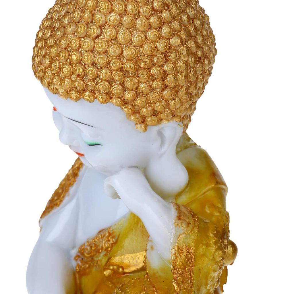 Polyresin Buddha Idol Decorative Showpiece Little Baby Monk Buddha, Showpiece for Home Decor Car Dashboard