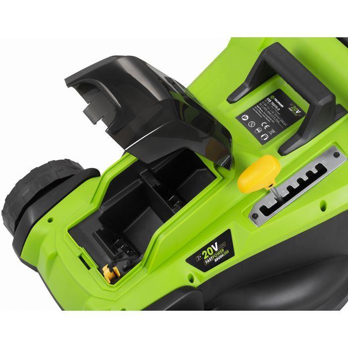 Tondeuse sans fil - FIELDMANN - 20V - Coupe 37 cm - Hauteur max 75 mm - Batterie et chargeur non inclus