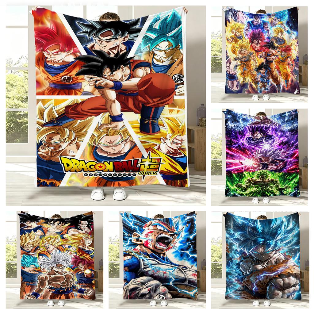3D D-Dragon Ball Z Super Goku Vegeta Ultra Soft Warm Flannel Blanket For Wall Living Room Decor Bed Picnic Office Birthday Gift