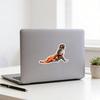 Monkey Holding Plush Toy Decal Funny Creative DIY Vinyl Stickers Waterproof Decal for Laptop Bumper Bike Skateboard Phone