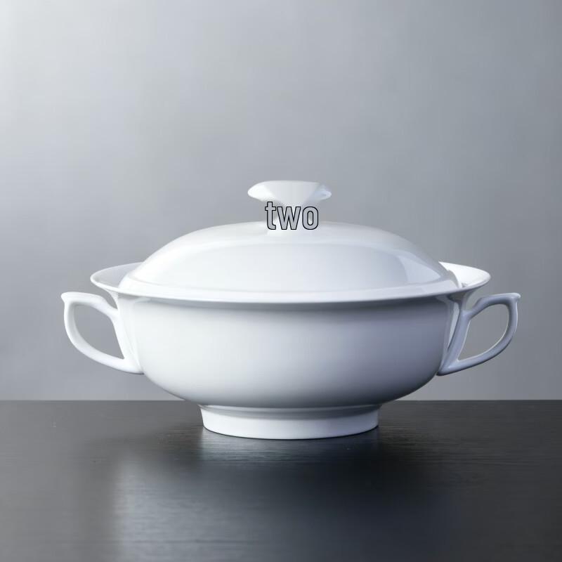 Hao Ya Jingdezhen Underglaze Ceramic High-Footed Soup Pot