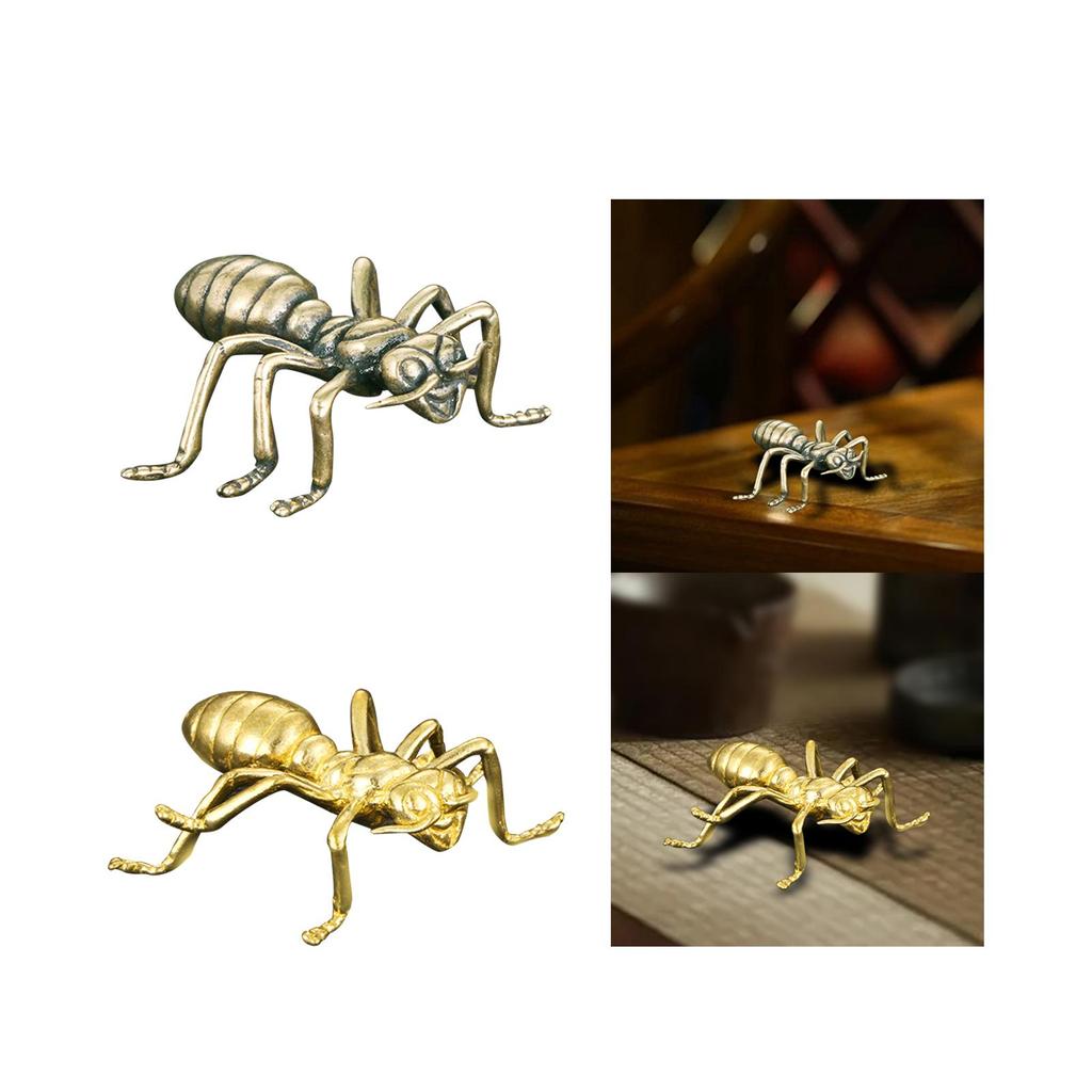 Brass ANT Statue Delicate Table Centerpieces Animal Ornament Mini Figurine for Home Office Decor Boys Indoor