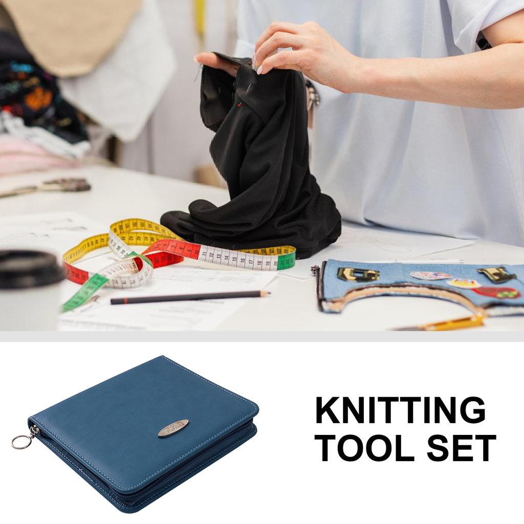 9 Paar Rundstricknadeln aus Stahl, Häkelnadel mit Etui mit Reißverschluss, auswechselbare Stricknadeln aus Stahl, 2,2–4,5 mm