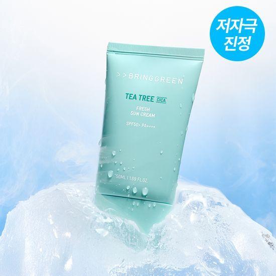 BRING GREEN Tea Tree Cica Fresh Sun Cream 50mL (2-pack / Single Item)