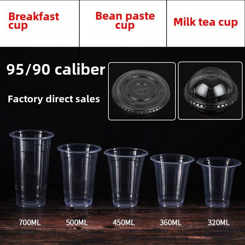 ZISIZ Disposable Plastic Milk Tea Cups