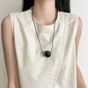 Classic Simple Metal Geometric Big Ball Pendant Necklace Women's Long Personality Design Sweater Long Chain Jewelry Accessories
