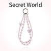 Fashionable Pearl Crystal Mobile Phone Chain Star Beaded Double Strand Crystal Lanyard Short Wrist Hand-held Hanging Accessory 1