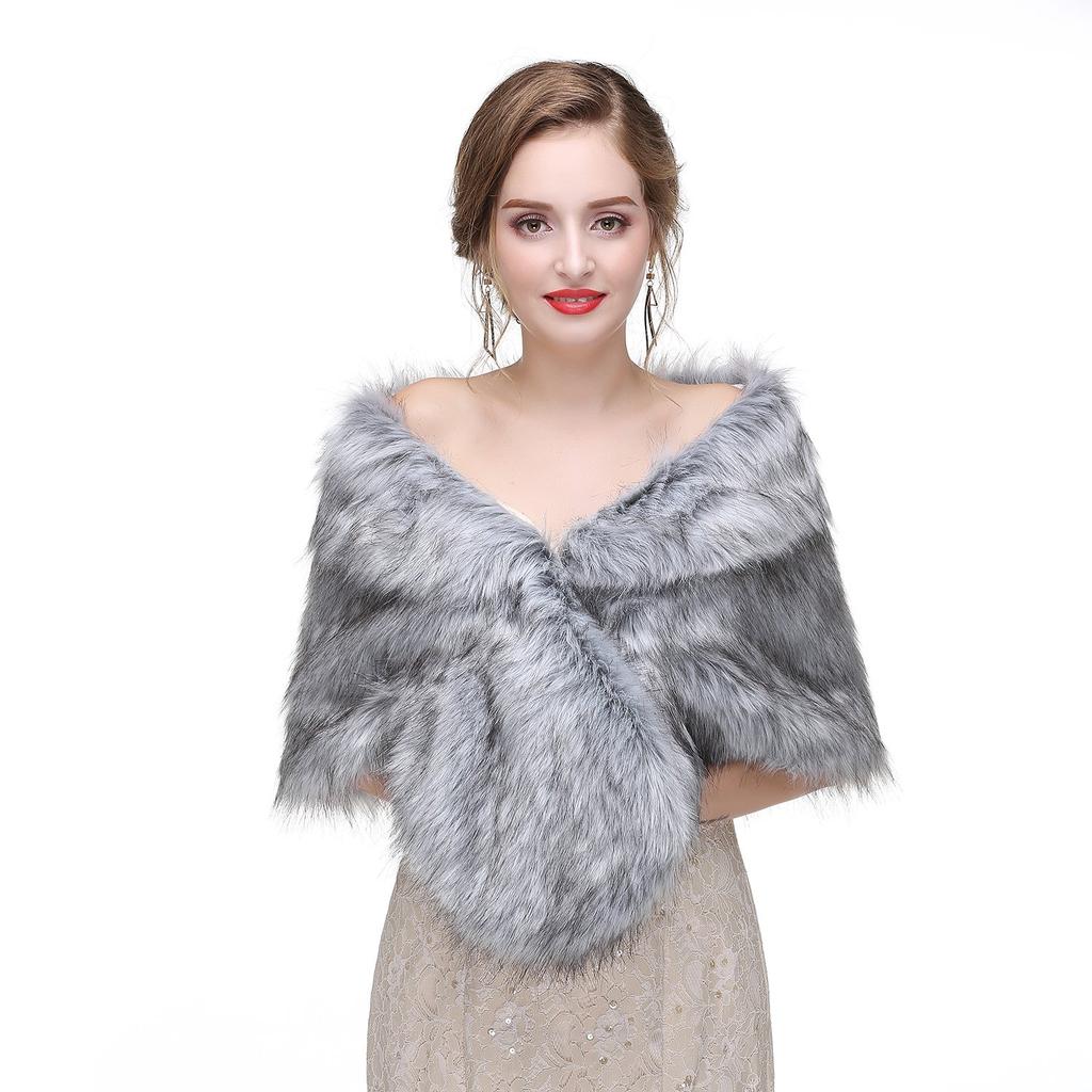 Faux Fur Elegant Fur Gorgeous Shawl for for Furisode Faux Bride [Muzhilun] Shawl, Warm, Thick, Large, Shawl, Women, Kimono, Dress, Fur, Warm, Fur,