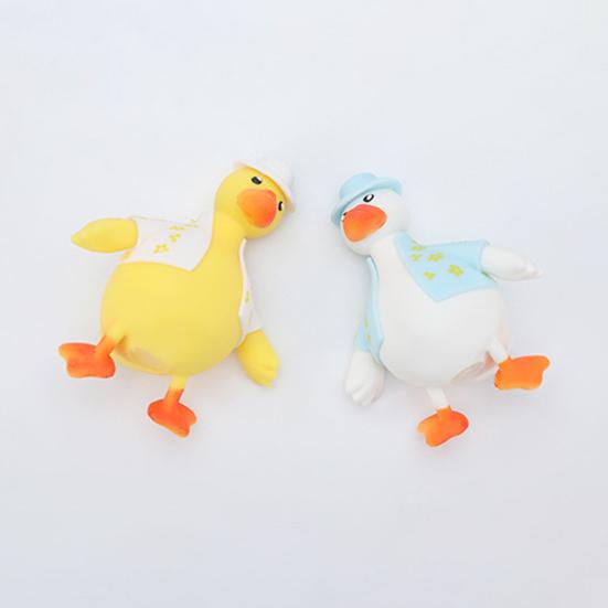 Slow-Rising Duck Squeeze Toy Soft TPR Stress Reliever with Interchangeable Outfits Portable Fidget Decompression Gadget for Kids Adults
