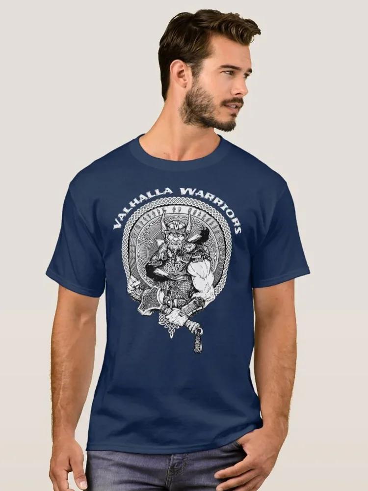 Norse God Odin Valhalla Warriors Berserker TShirt 100 Cotton ONeck Short Sleeve Summer Casual Mens Tshirt Streetwear