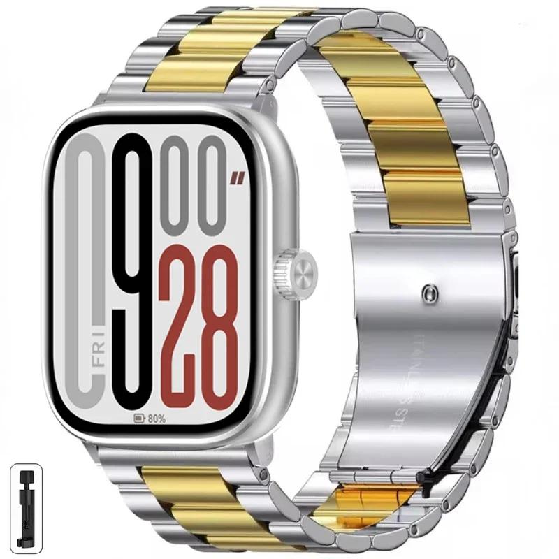

Модний металевий ремінець для Redmi Watch 5/Redmi Watch 4 Регульований браслет з нержавіючої сталі для Xiaomi Mi Band 9 Pro/8 Pro Ремінець для зап ястя For Redmi Watch 5