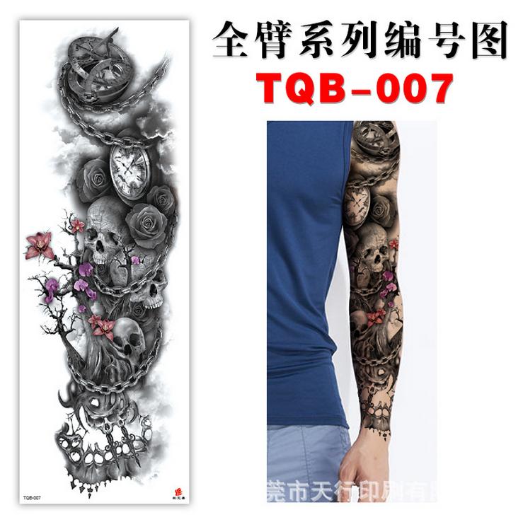 TQB(001-008)Hochwertiger Wasserübertragungs-Vollarm-Ärmel Temporärer Tattoo-Aufkleber Lieferant für Erwachsene Mann Frauen
