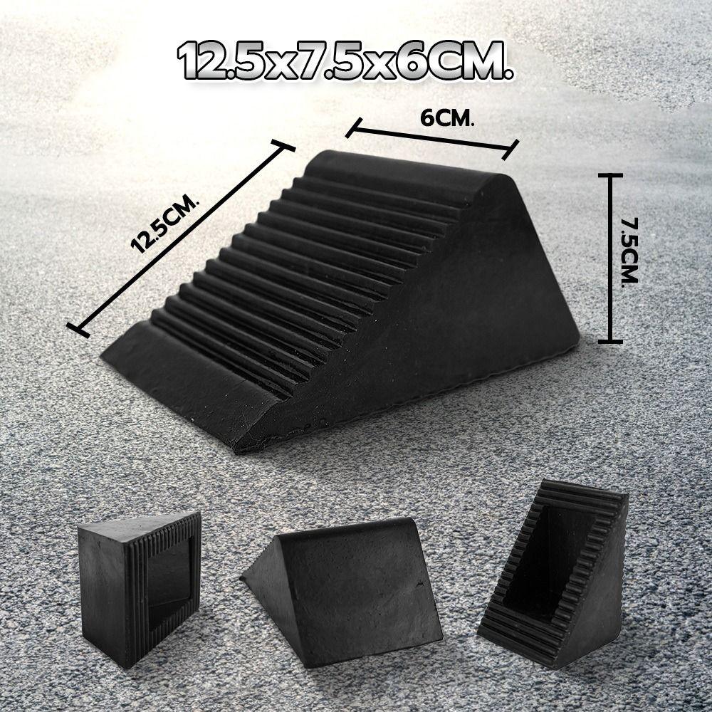 Black Wheel Chocks Heavy Duty Vehicle Wheel Stoppers Stable AntiSlip Device  Vehicle Safety