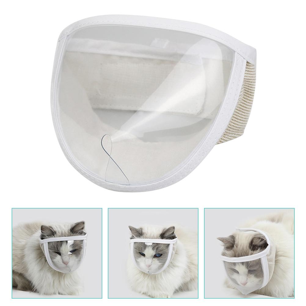 

Muzzle Transparent Grooming Muzzle Portable Head Cover For Cat Biting Prevention Breathable Pet Safety Accessory 21X10X5CM