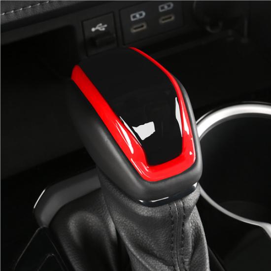 Red&black Car Gear Shift Knob Cover Trim For Toyota RAV4 -2025