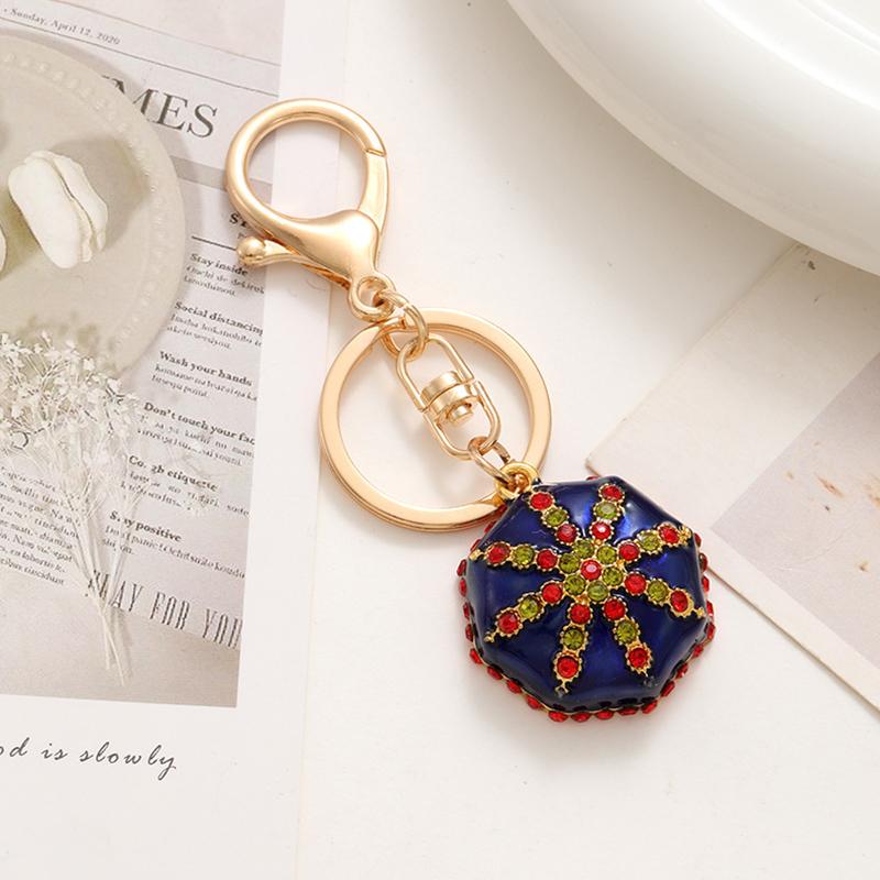 1pc Gift Hat Keychain Xinjiang Vintage Floret Square hat Alloy Jewelry Pendant Feature Souvenir