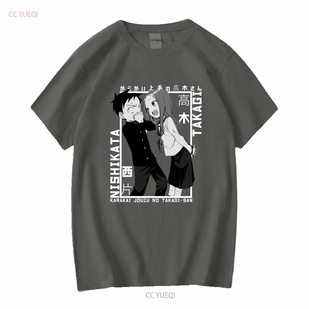 Takagi And Nishikata Karakai Jouzu No San T Shirt Anime Japanese Vintage Washed Stylish Soft Homme Stretched Breathable
