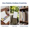 24 Fächer faltbare Malpalette Box Weiß Aquarell Mischschale Outdoor Feld Malerei