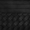 Bottega Veneta Intrecciato Flap Card Case Black/Silver Men Wallets 817397-V4LQ1-8803