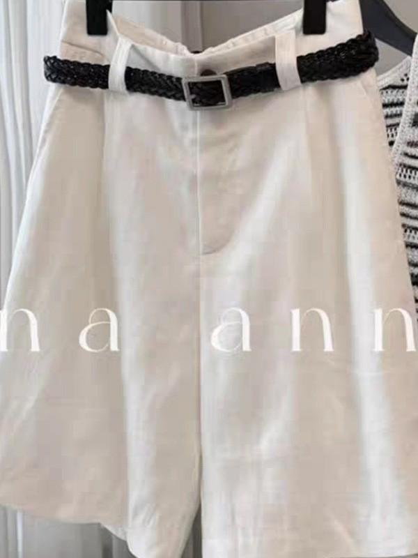 

CHAO Level Recommended Tencel Linen White Capri Pants: 2025 Summer Breathable, Comfortable Casual Shorts S белый